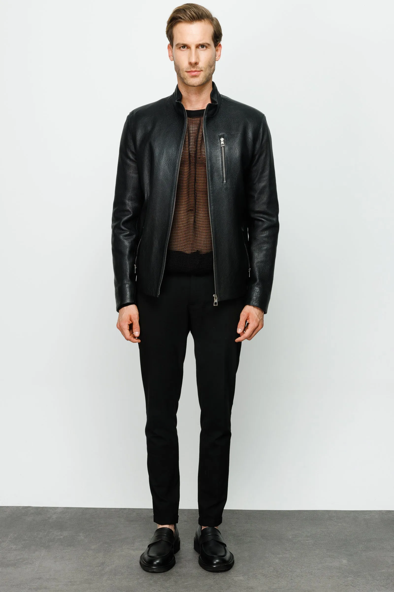 The Blanchard Black Leather Men Jacket