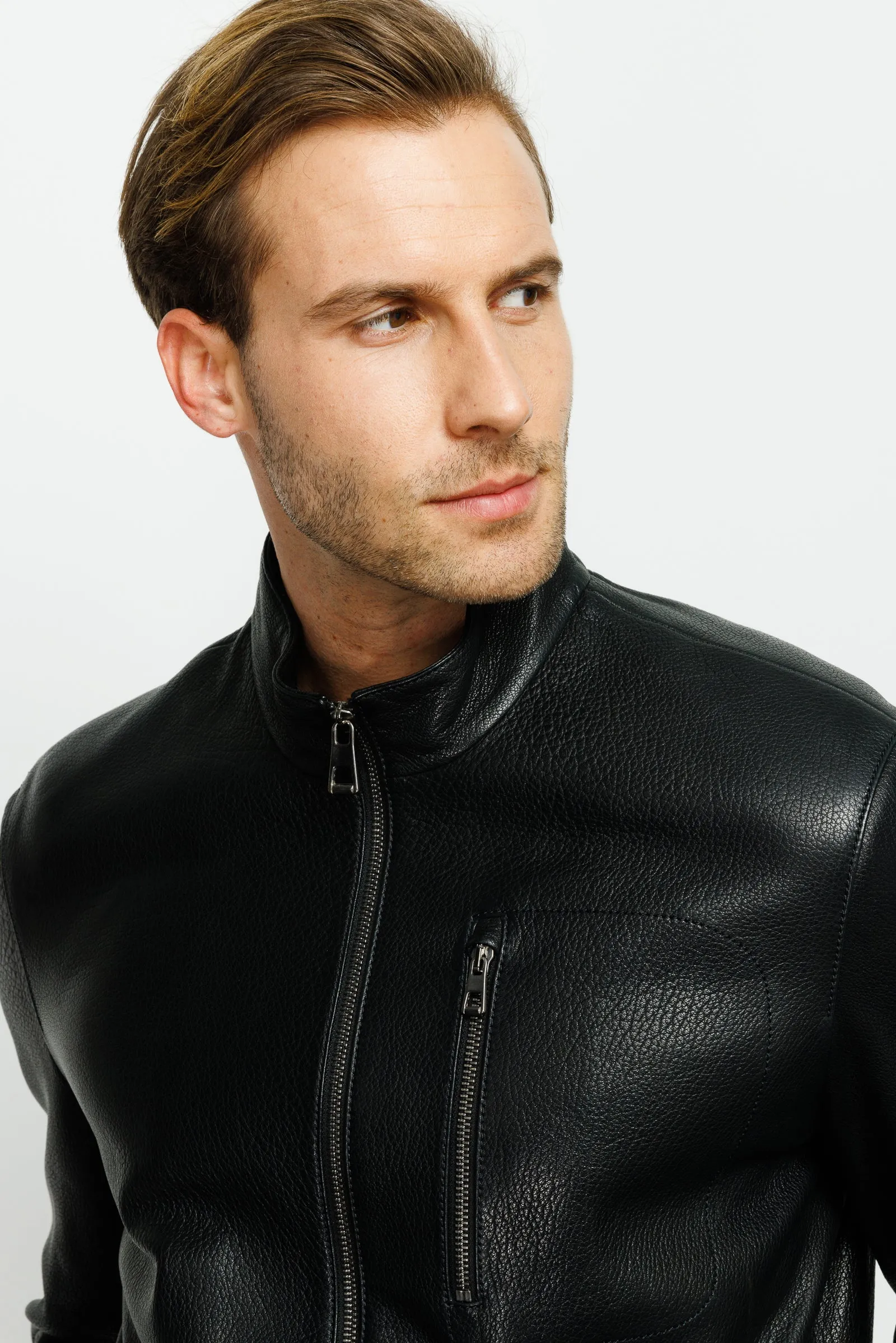 The Blanchard Black Leather Men Jacket