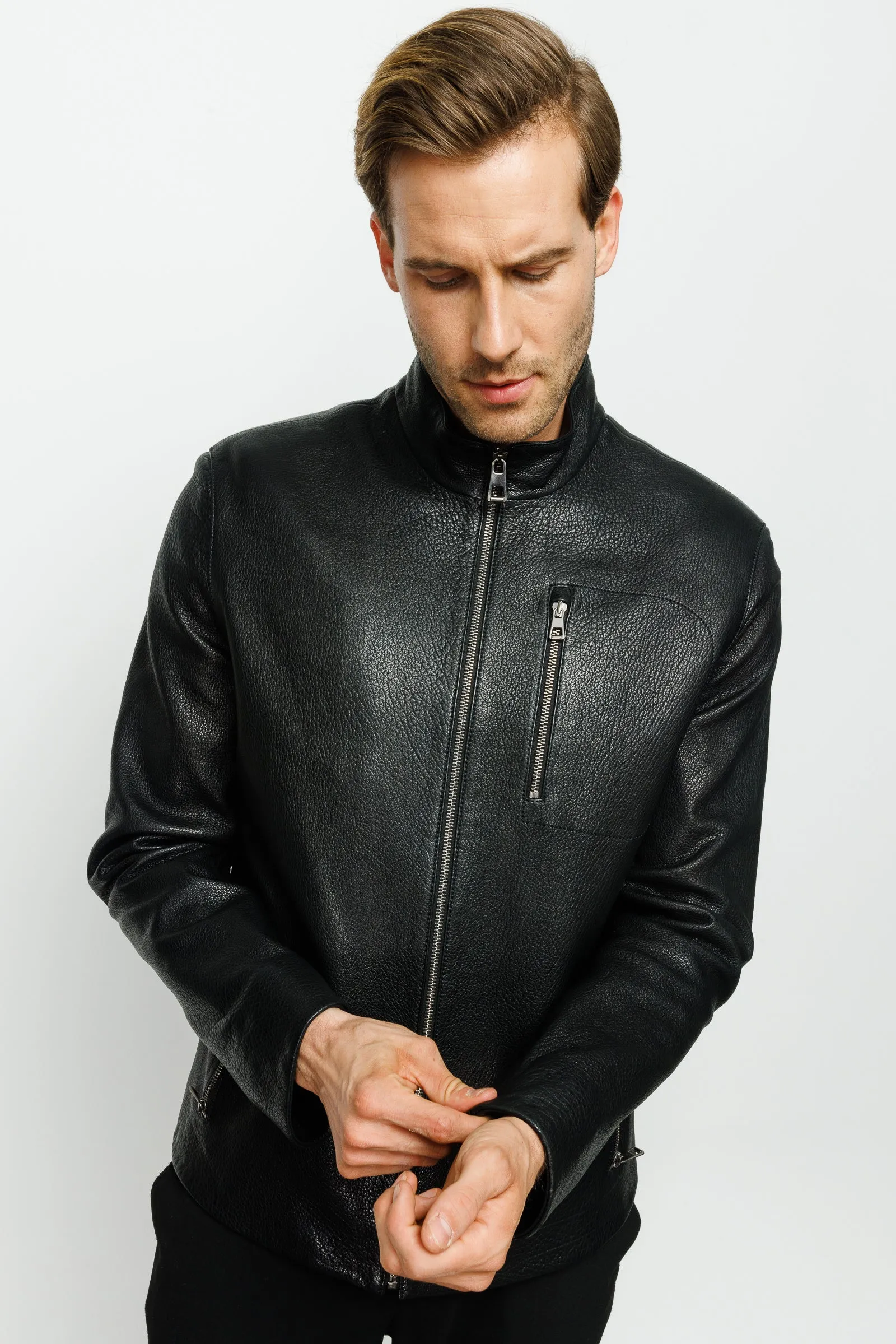 The Blanchard Black Leather Men Jacket