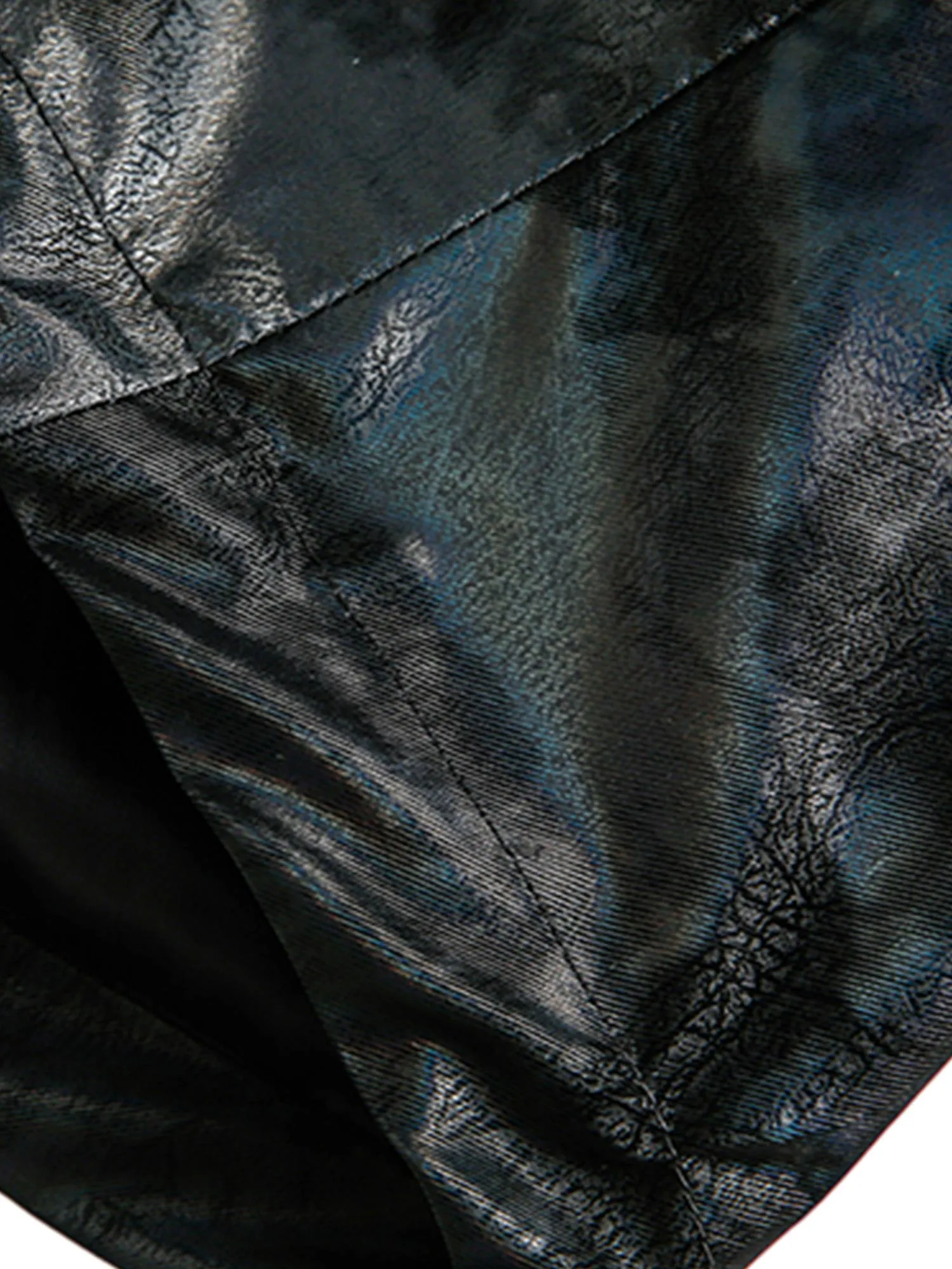 Thesupermade  Floral Stand Collar Leather Jacket