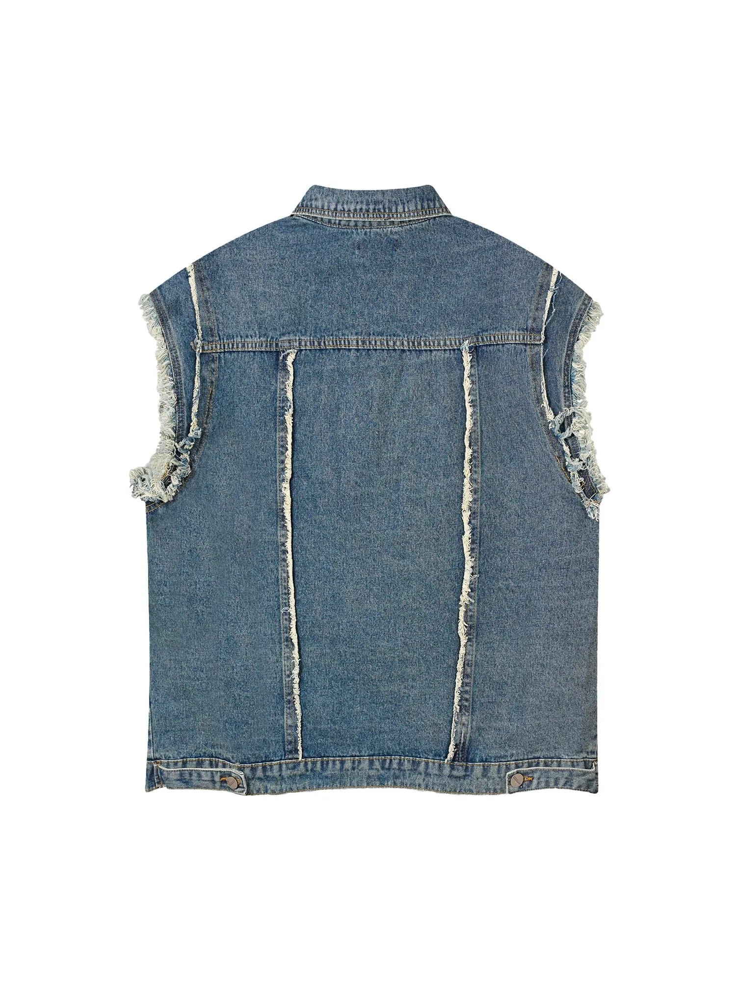 Thesupermade High Street Washed Raw Edge Denim Vest