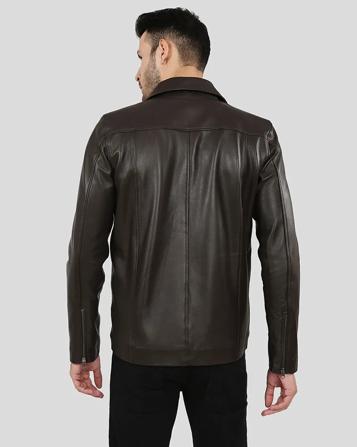 Vermont Brown Motorcycle Leather Jacket