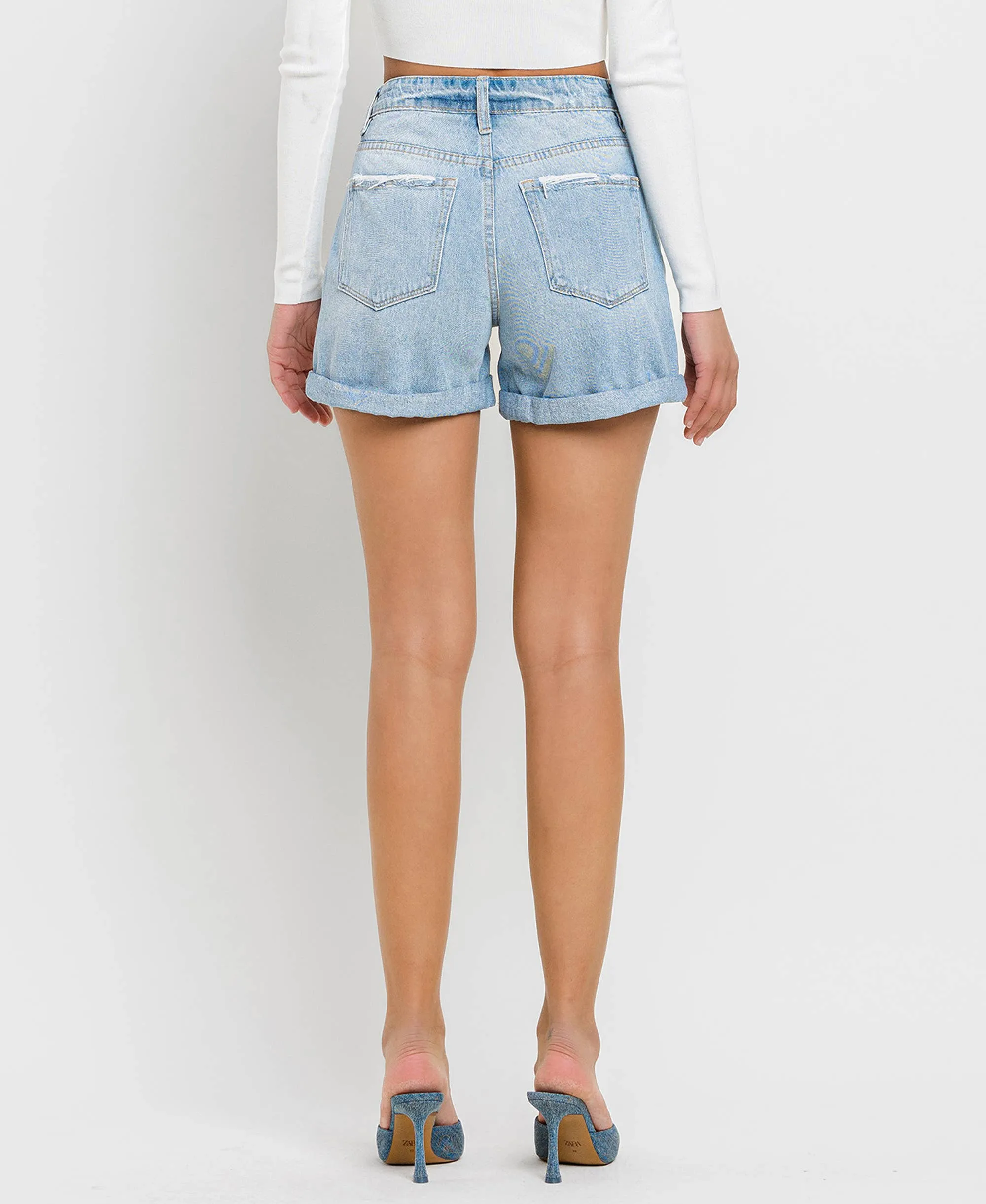 Vervet by Flying Monkey | High-rise Cuffed Boyfriend Shorts