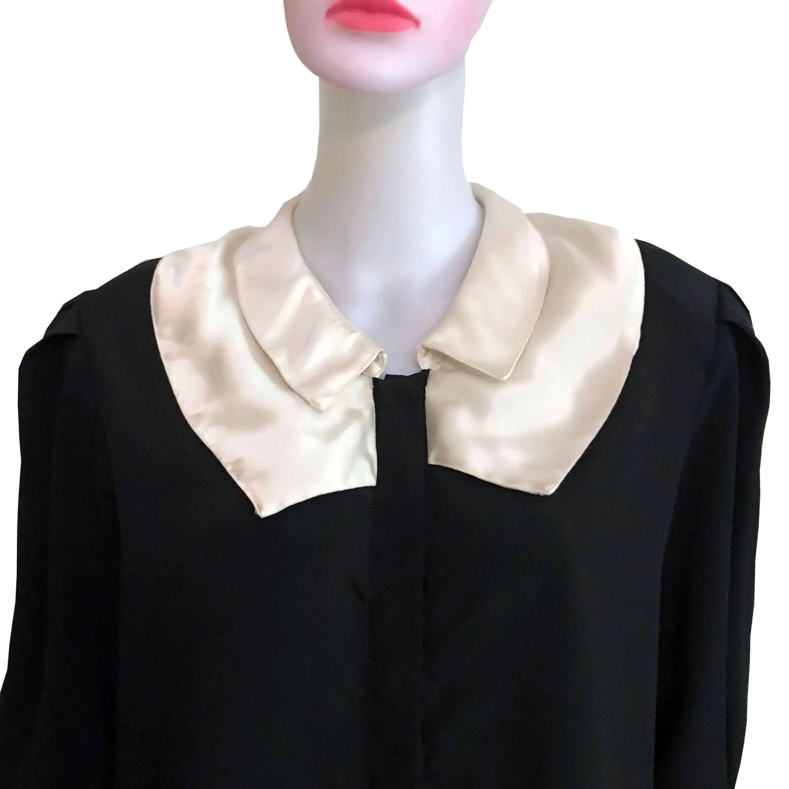 Vintage 1980s Tess Black & White Blouse