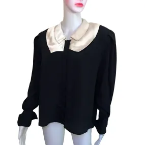 Vintage 1980s Tess Black & White Blouse