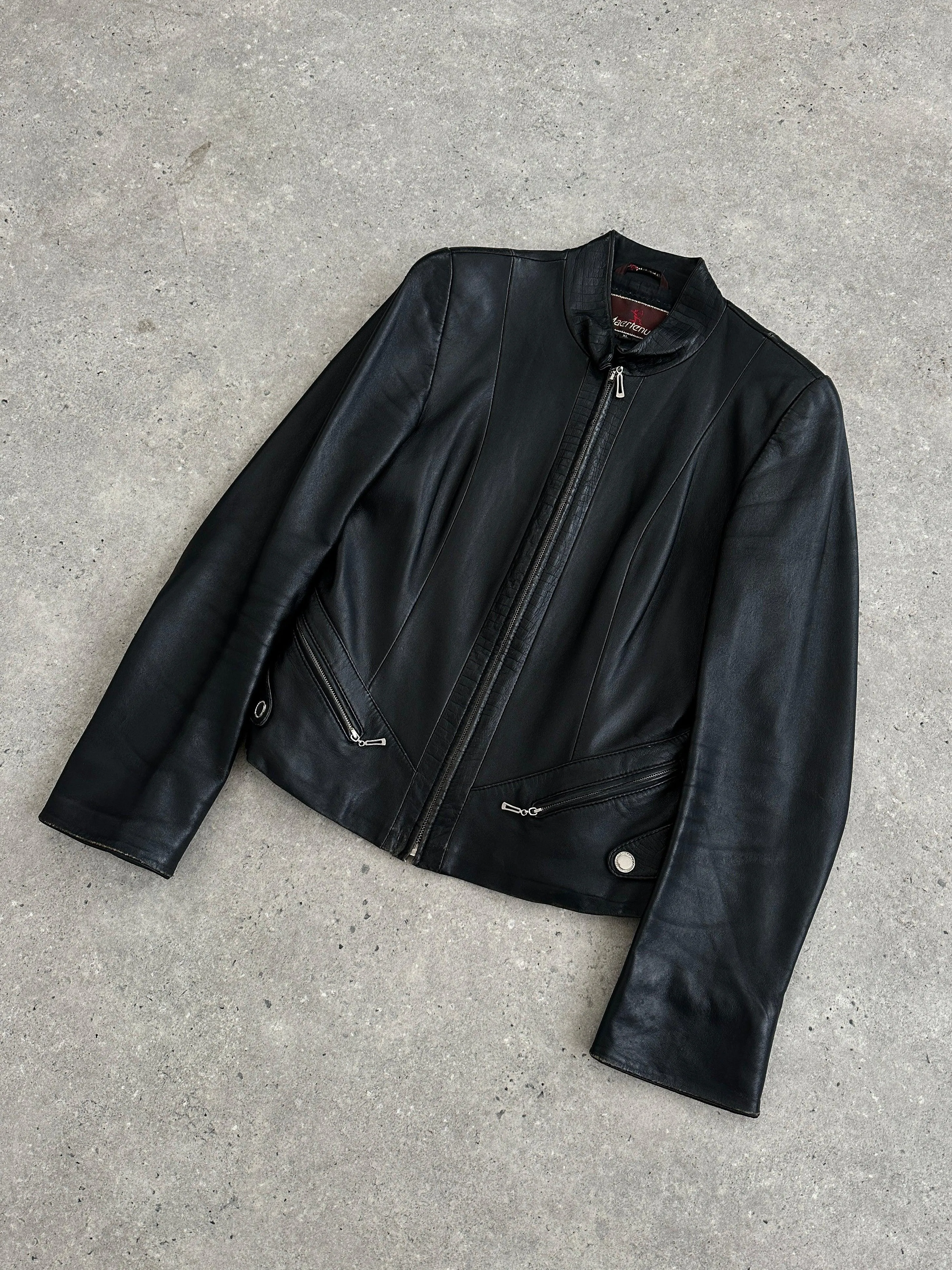 Vintage Fitted Leather Jacket - S