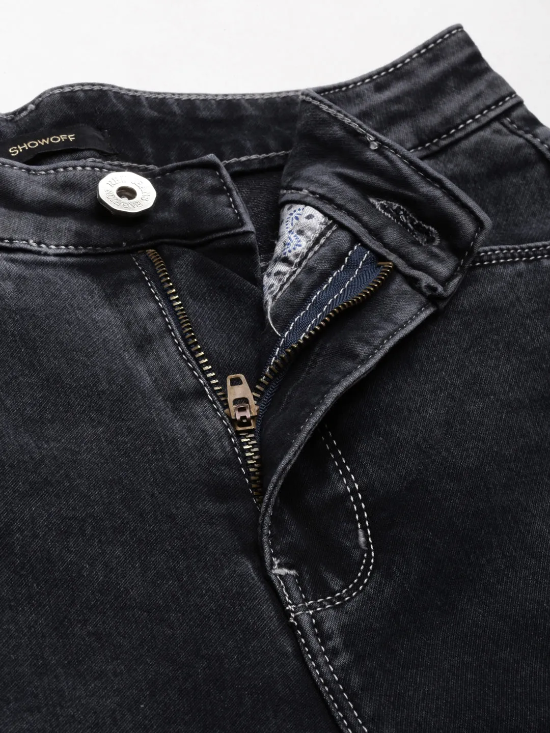 Women Black Solid Flared Denim Jeans