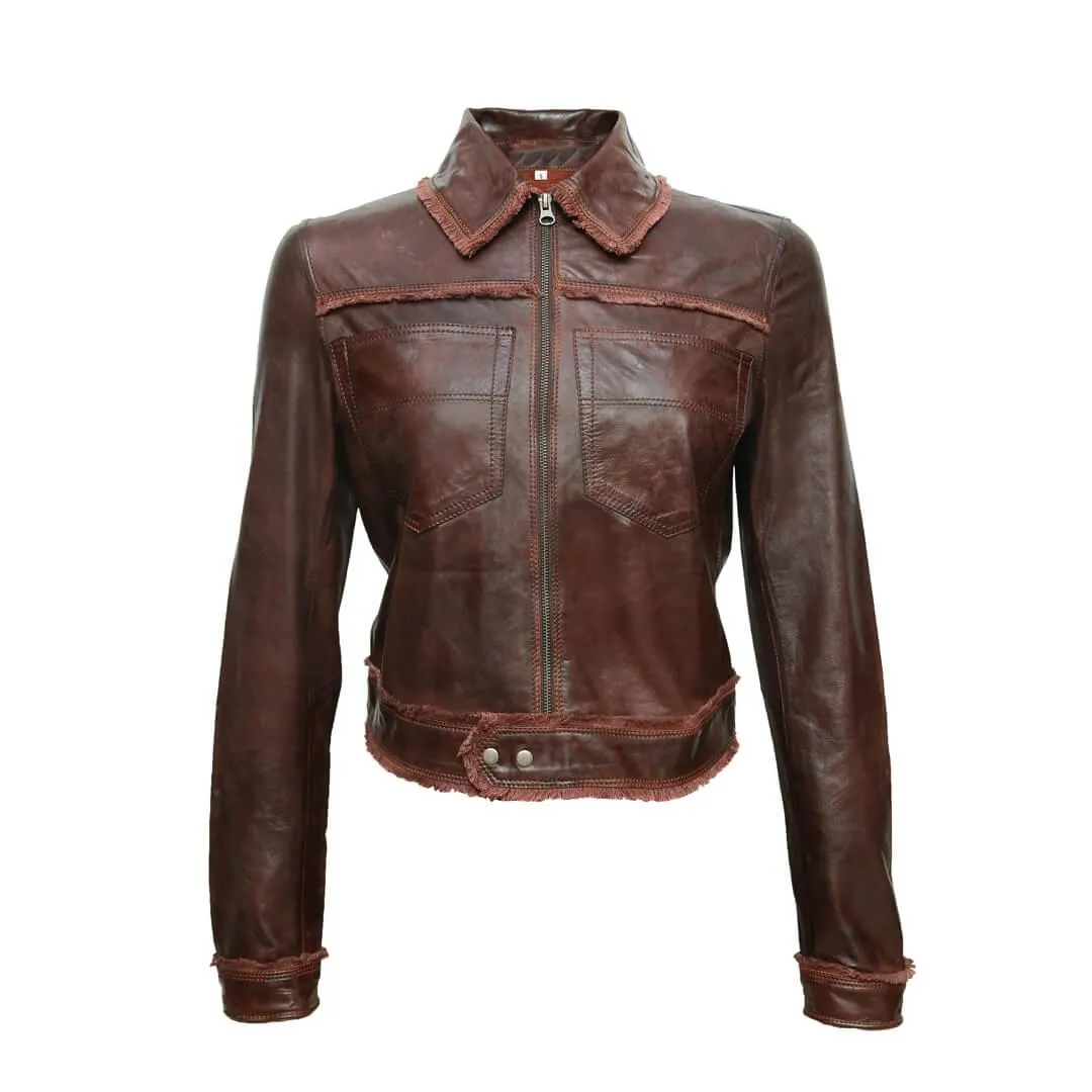 Women Brown Leather Jacket