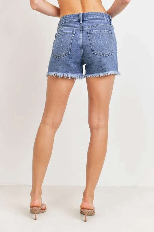 WOMEN'S CAT SCRATCH H-LINE JEAN SHORTS