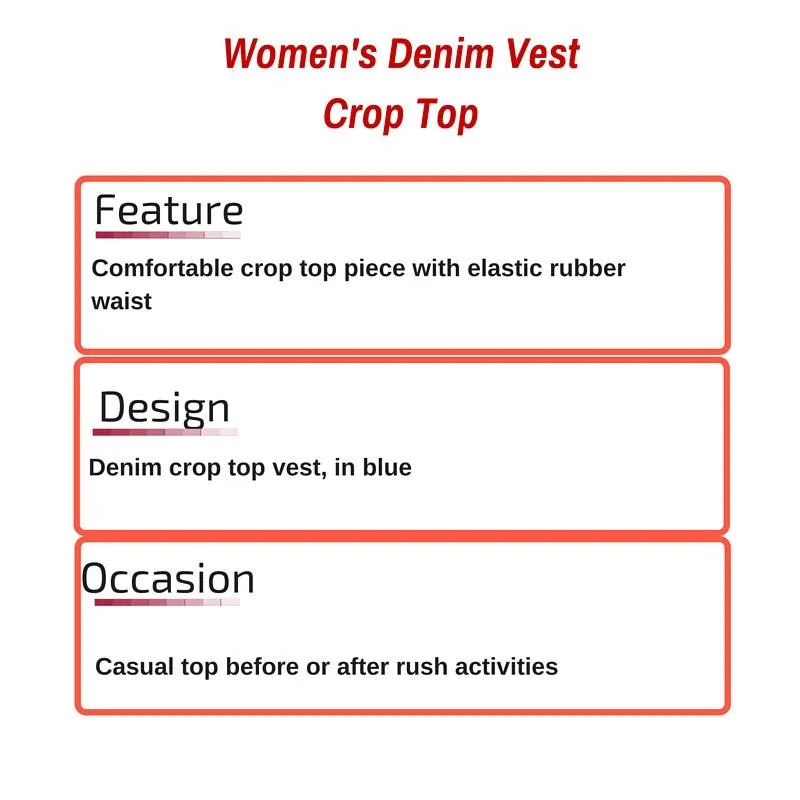 Women's Denim Vest Crop Top