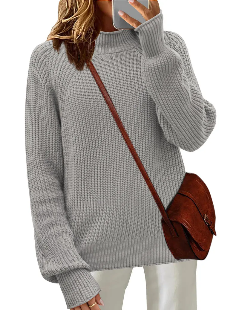 Zeagoo Women's 2024 Fall Turtleneck Sweaters Loose Knit Pullover