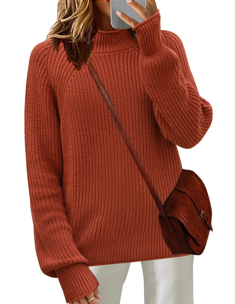 Zeagoo Women's 2024 Fall Turtleneck Sweaters Loose Knit Pullover